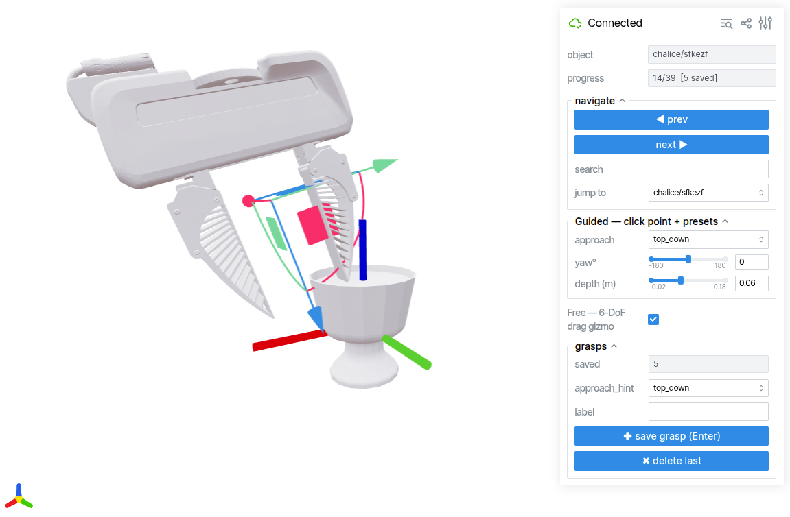 Grasp annotation GUI