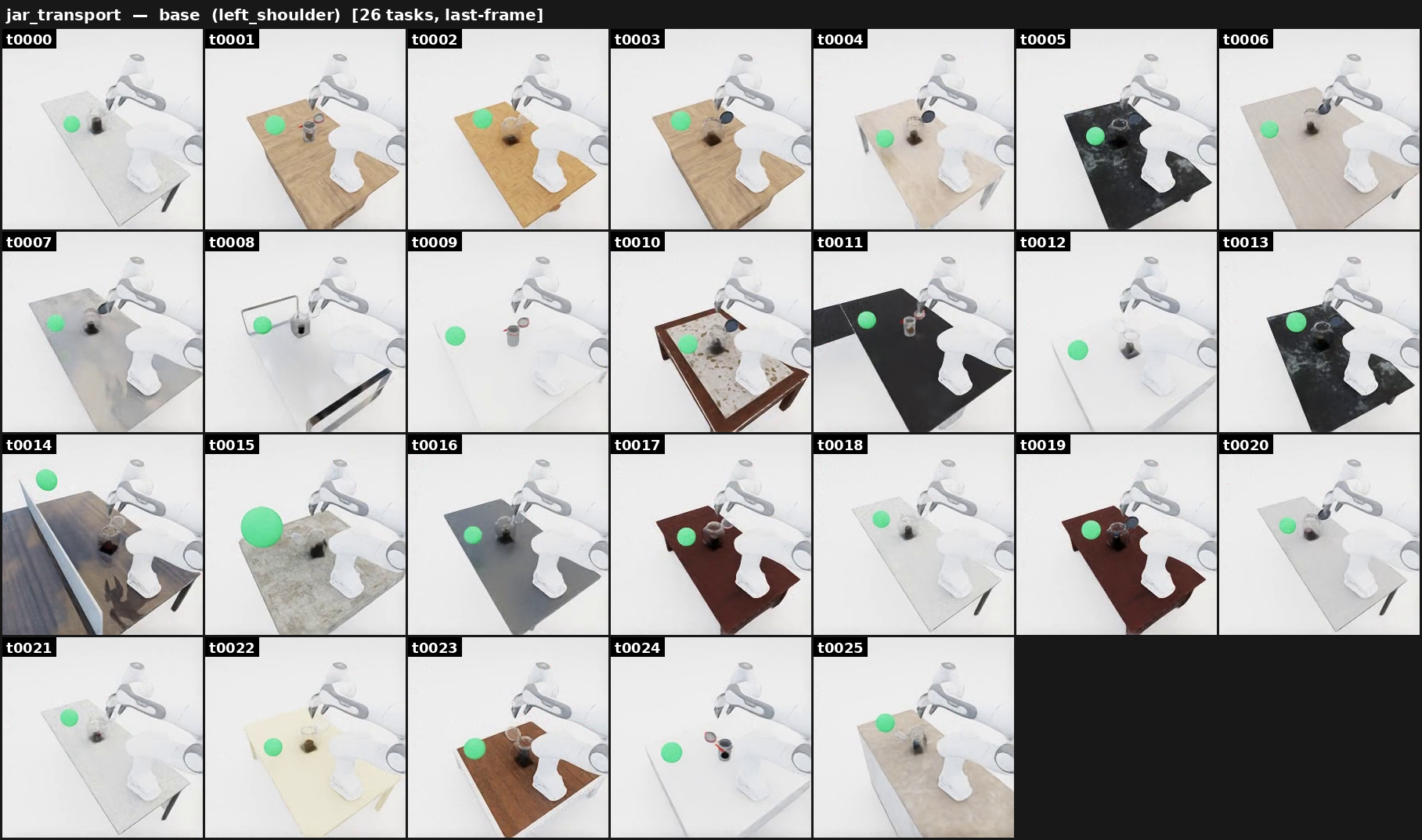Jar transport — base tasks (left-shoulder view)